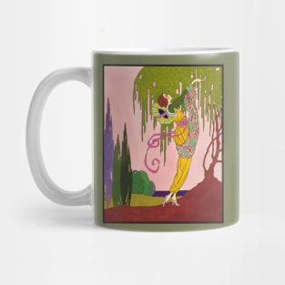 Art Nouveau Lady (on black) Mug